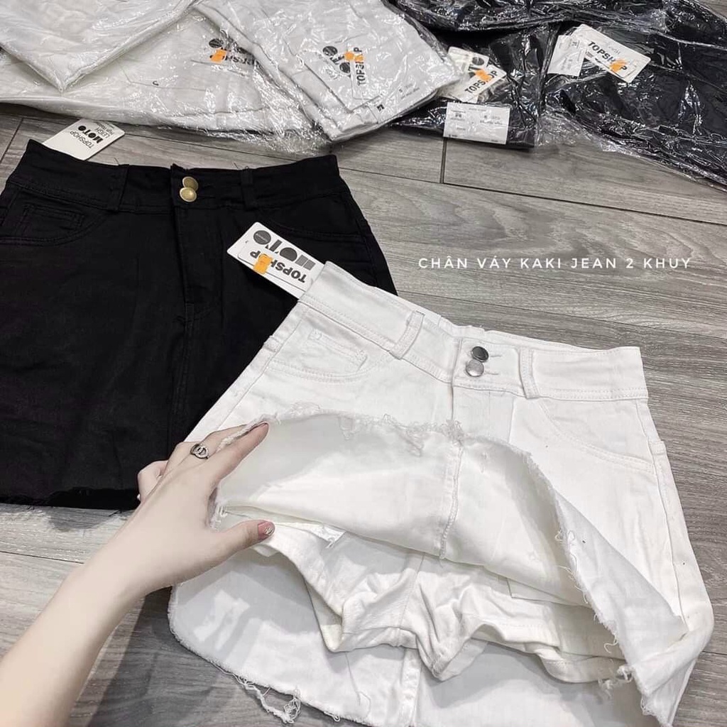 Quần giả váy kaki nhung co dãn Jean TH Store cào rách cá tính phong cách ulzzang