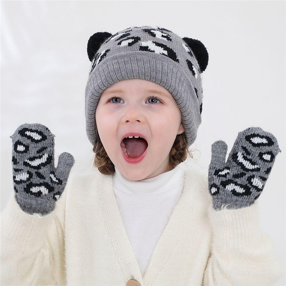 Bộ Găng Tay + Mũ + Găng Tay + Bóng Lông Giữ Ấm Mùa Đông Cho Bé 0 -