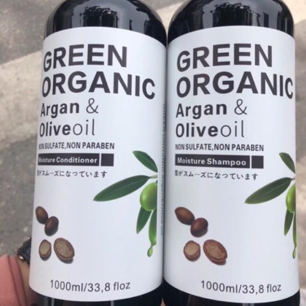 SIÊU RẺ CẶP DẦU GỘI DẦU XẢ GREEN ORGANIC NHẬT BẢN 1000ML-HƯƠNG NƯỚC HOA