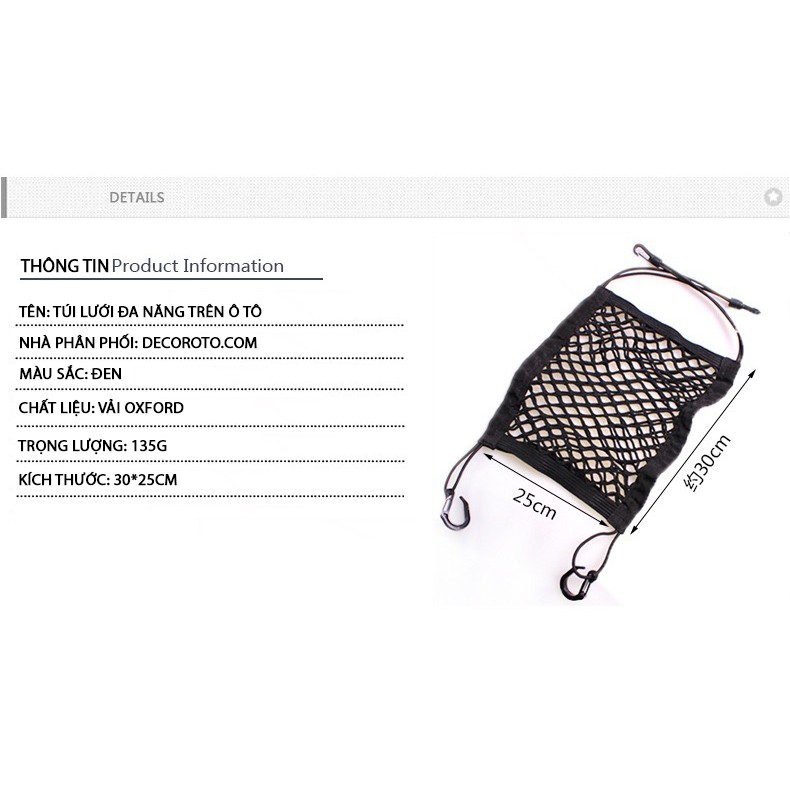  Túi lưới đựng đồ trên ô tô có thể ngăn cách 2 hàng ghế | BigBuy360 - bigbuy360.vn