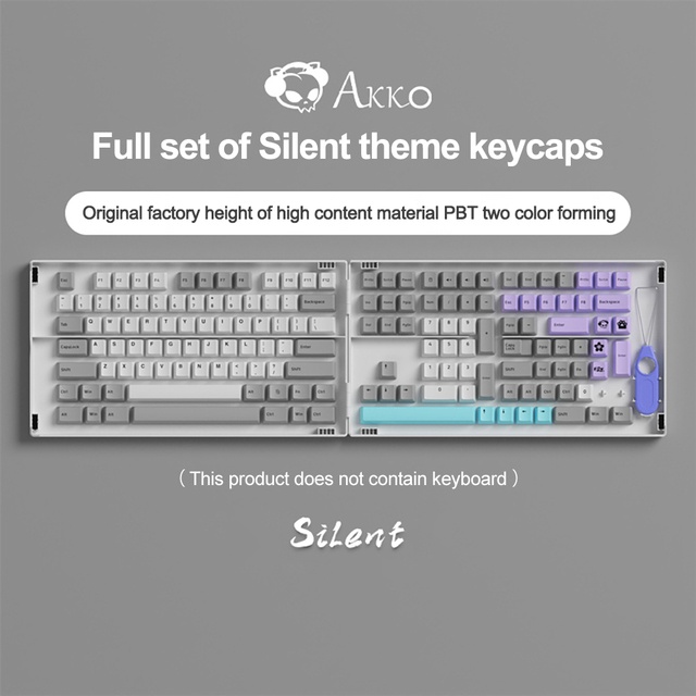 Nút Bàn Phím Cơ Màu Hồng Đen Neon Silent 9009 Phong Cách Cổ Điển