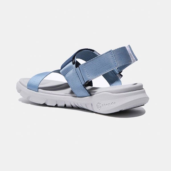 Giày Sandal Shondo Quai Chéo Xám Ombre Xanh Dương F6S2130