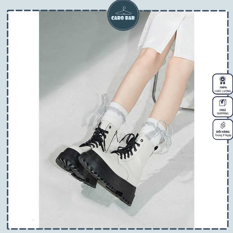 SHOP CÓ SẴN đủ sz 35-39_ Phiên bản 2022  Boots khoá kéo Martin phong cách Ulzzang 4 mùa dành cho nữ