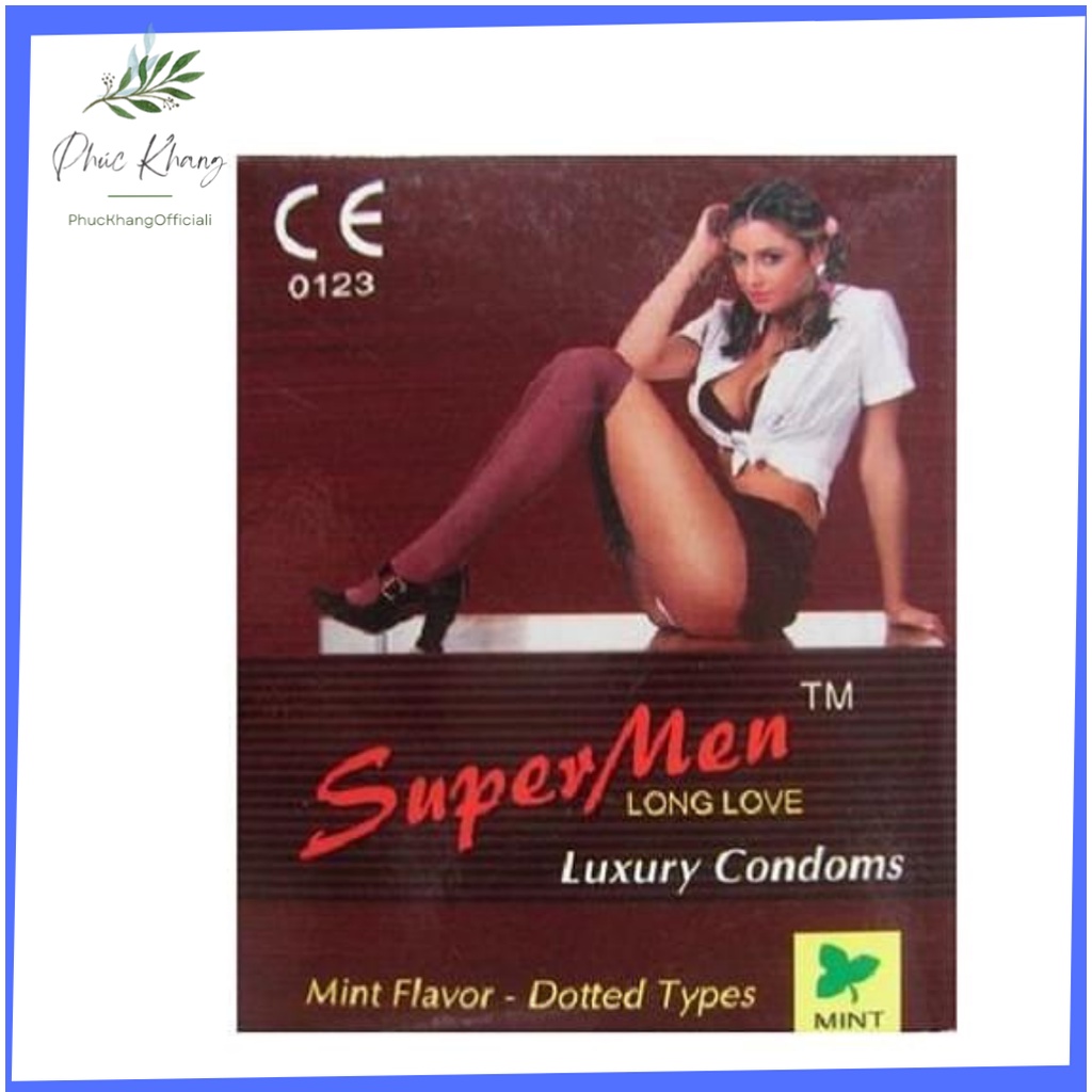 Bao cao su Supermen có gai, hộp 10 cái