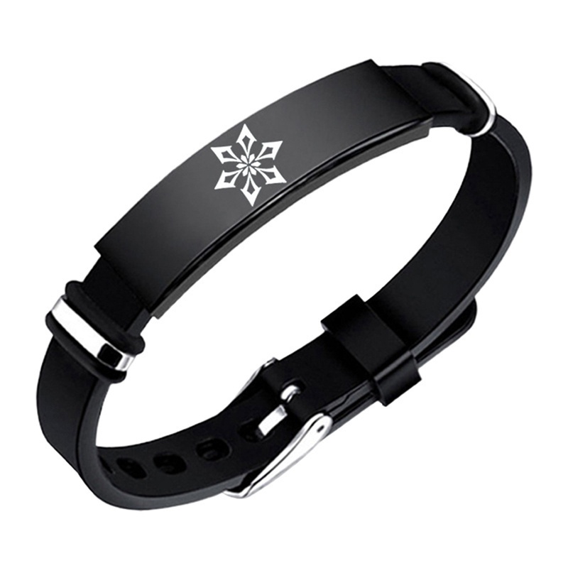 Vòng đeo tay bằng thép không gỉ họa tiết phong cách anime genshin