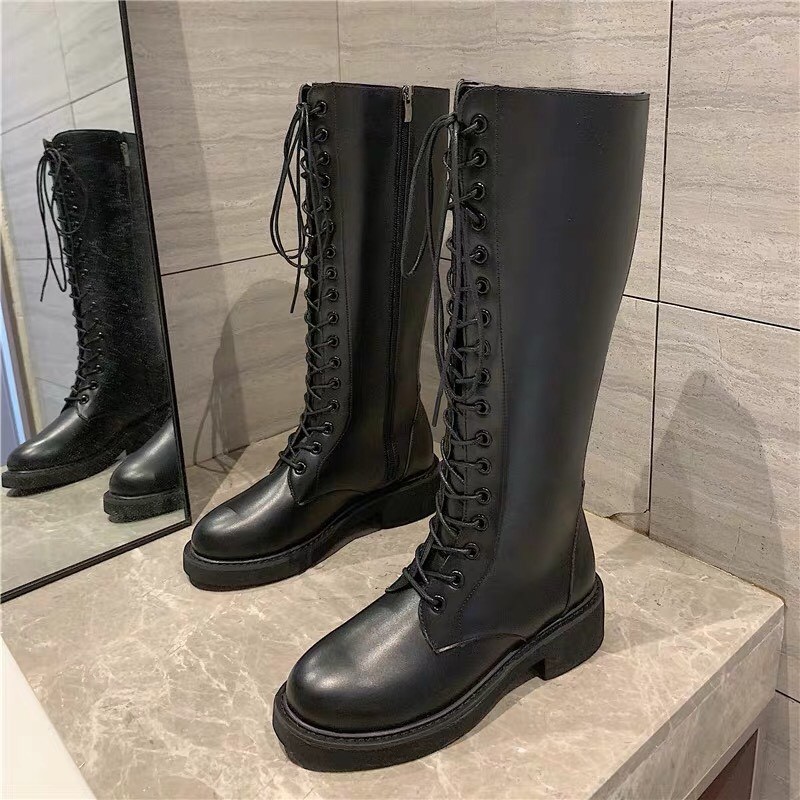 Bốt da trơn cao cổ buộc dây cá tính MBS500 - Seun Shoes | BigBuy360 - bigbuy360.vn