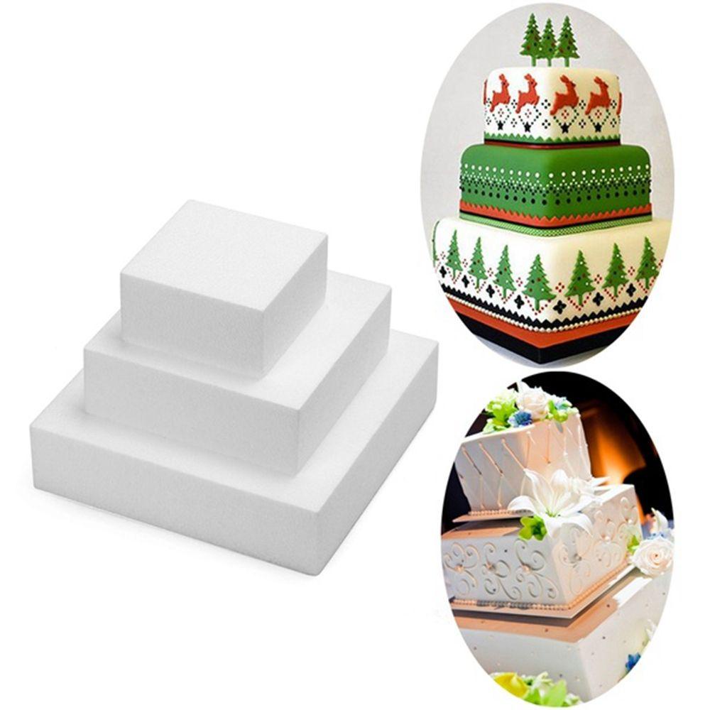 Khuôn Xốp Polystyrene Hình Vuông Làm Bánh Kem Trang Trí Đám Cưới DIY