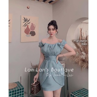 Đầm body tăcta tà đắp kiểu trễ vai có lót quần!