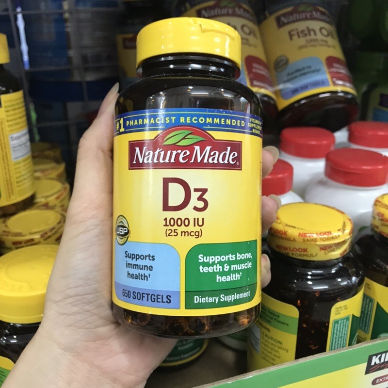 Viên Uống Bổ Sung Vitamin Nature Made Vitamin D3 650v (mẫu mới )– Mỹ date 01/2023 | BigBuy360 - bigbuy360.vn