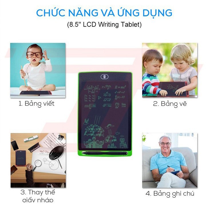 Bảng vẽ điện tử tự xóa bảng viết giá rẻ thông minh cảm ứng đa năng loại tốt 8.5 inches