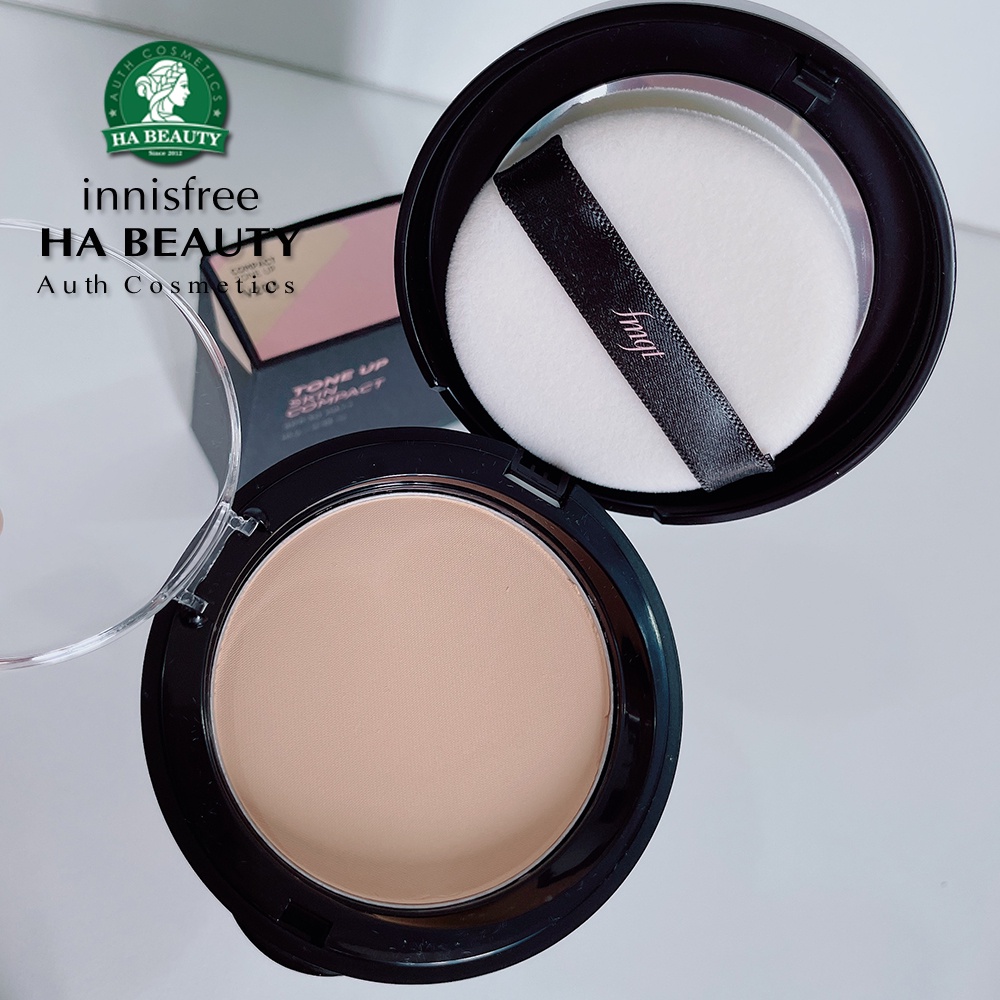 Phấn phủ che khuyết điểm nâng tông da sáng mịn tươi tắn The Face Shop Tone Up Skin Pact 10g chống nắng SPF30 PA++