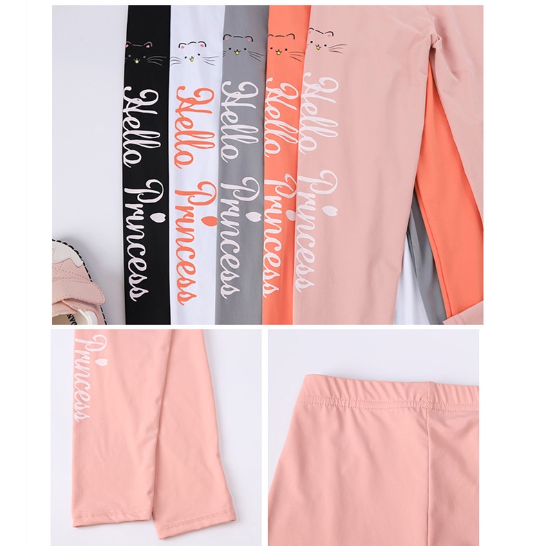 [LF.VN] Quần Legging Thể Thao Co Giãn Hình Cá Mập Cho Bé Gái 100-160cm
