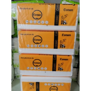 Combo 4 gói khăn giấy rút gấu- conan 300 tờ