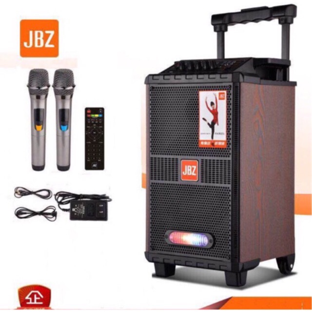 LOA KÉO DI ĐỘNG JBZ 1211 bass 3 tấc 2 micro UHF