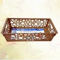 khay rổ vuông hoa nhựa