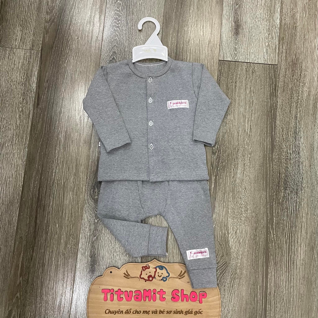 Bộ dài Mommycare cúc giữa tăm nhí, bộ quần áo thu đông cho bé sơ sinh