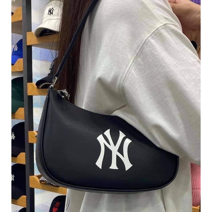 Túi đeo chéo kẹp nách, MLB NY YANKESS, chất liệu da si cao cấp chống thấm, logo thêu