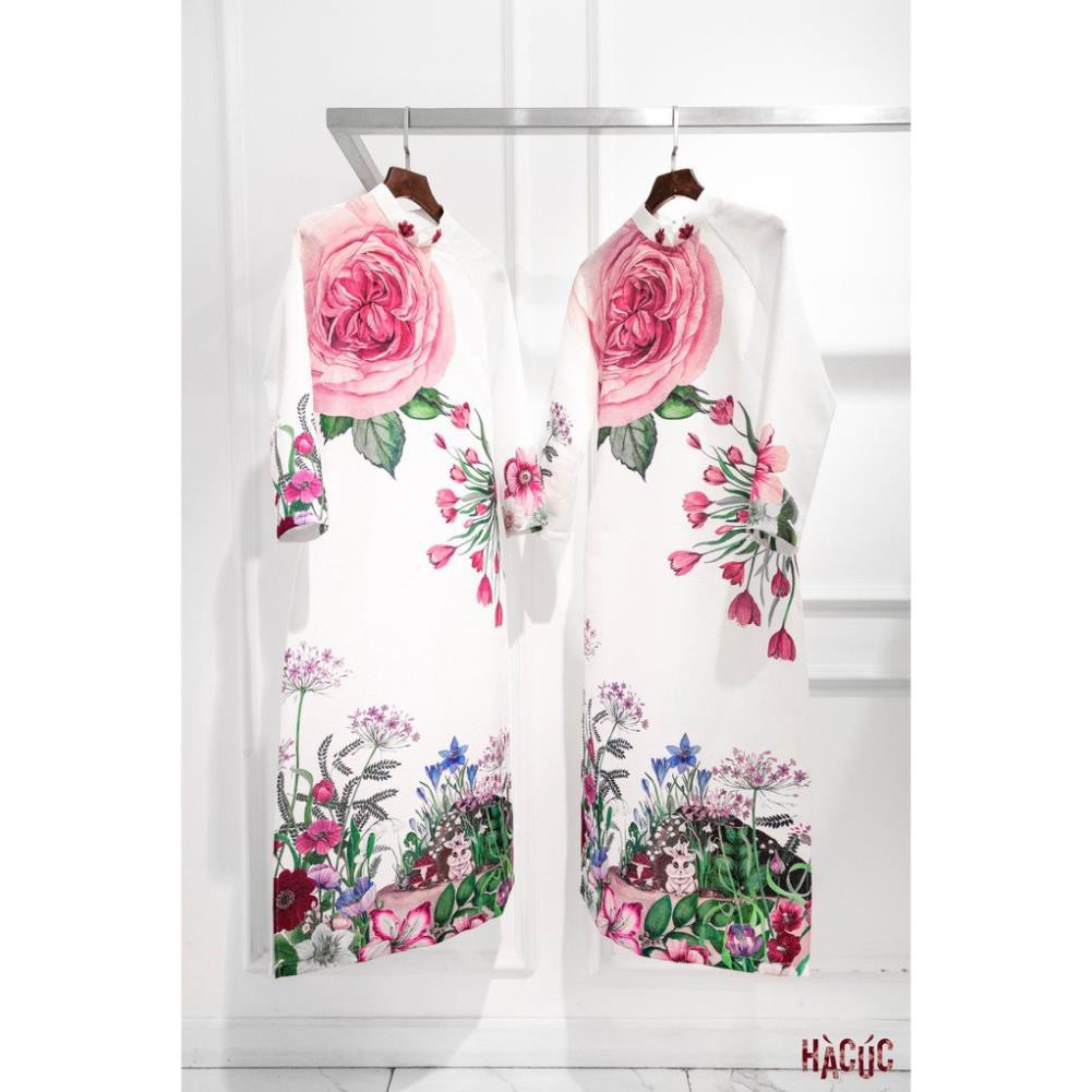 Áo Dài Truyền Thống, Áo Dài Có Cổ Tay Lửng Chất Liệu Gấm Dày Cao Cấp Họa Tiết Hà Cúc Sang Trong Quý Phái. | BigBuy360 - bigbuy360.vn