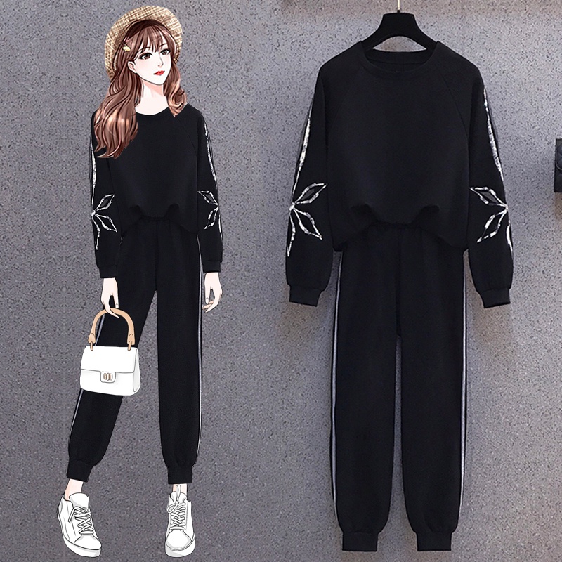 🌸Hàng Order🌸Sét Thể Thao Bigsize Nỉ Tay Áo Thêu Kim Tuyến Lấp Lánh Trẻ Trung Cá Tính🌸Hàng Quảng Châu