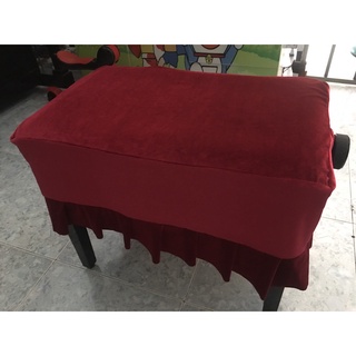 Khăn Phủ Ghế Đàn Piano Cơ Nhung Đỏ Số 18 Viền Gập Ly-PG01