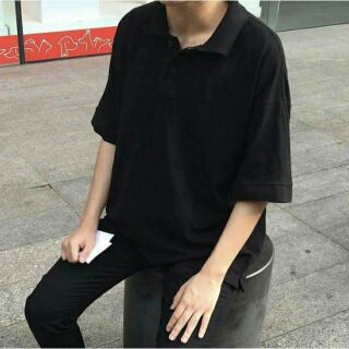 Polo basic unisex - thun đen trơn hottrend