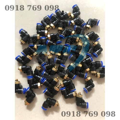 Đầu nối ông hơi xi lanh  pl m6 ren 5 - m6 ren 5