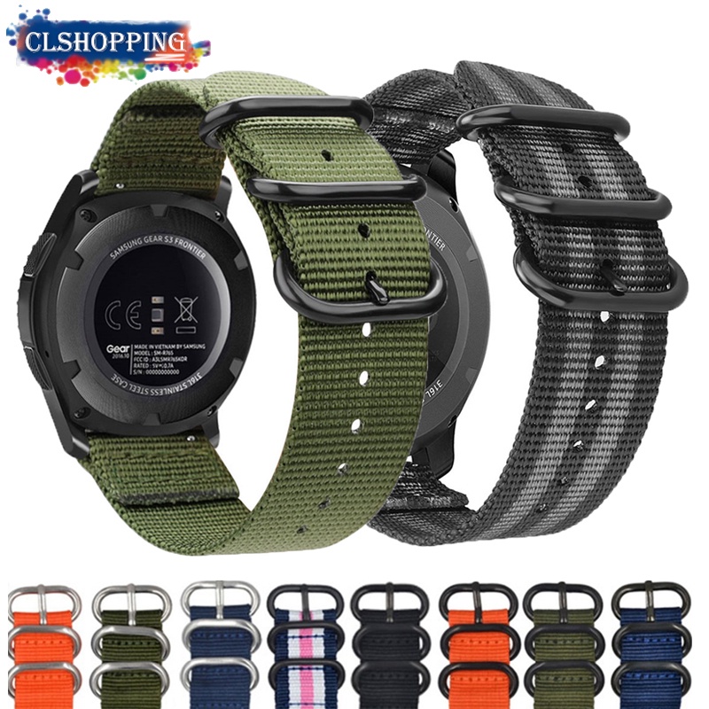 Dây Đeo Sợi Nylon 18Mm 20Mm 22Mm Cho Đồng Hồ Samsung Galaxy Watch 46Mm 42Mm Active2 Active1 Gear S3 Frontier