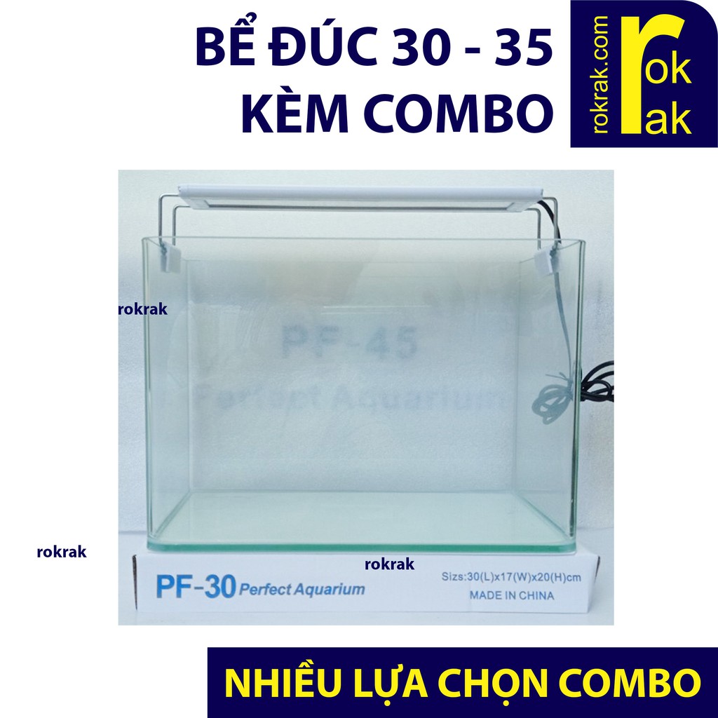 Bộ Bể đúc hồ cá thủy sinh 30 35 cm mài cạnh - nhiều lựa chọn combo