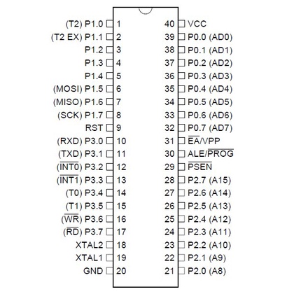 Vi Điều Khiển AT89S52-24PU DIP40 (Hỗ Trợ Nạp Code Trái Tim)