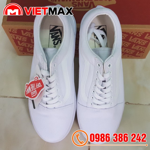 [Kèm Box] Giày Vans Trắng Nam Nữ Cổ Thấp | BigBuy360 - bigbuy360.vn