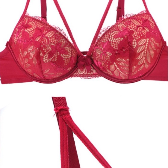 Bộ đồ lót VARSBABY phối ren siêu mỏng đính nơ gợi cảm cho nữ