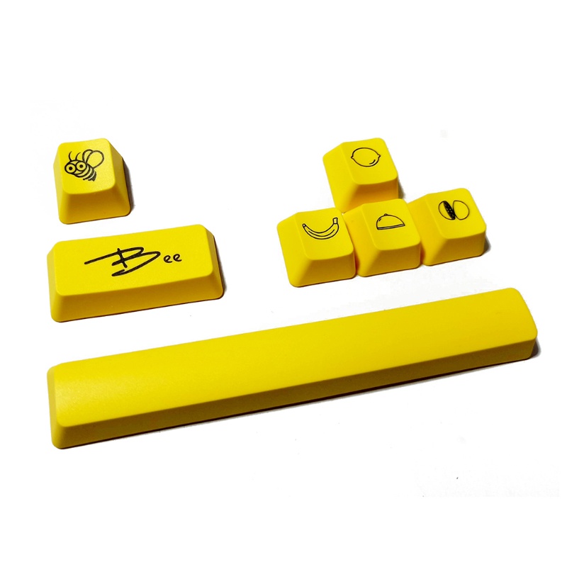 Set 7 vỏ nút bấm bàn phím 6.25U thay thế cho phím space/esc/ enter/mũi tên hoạ tiết chú ong dễ thương