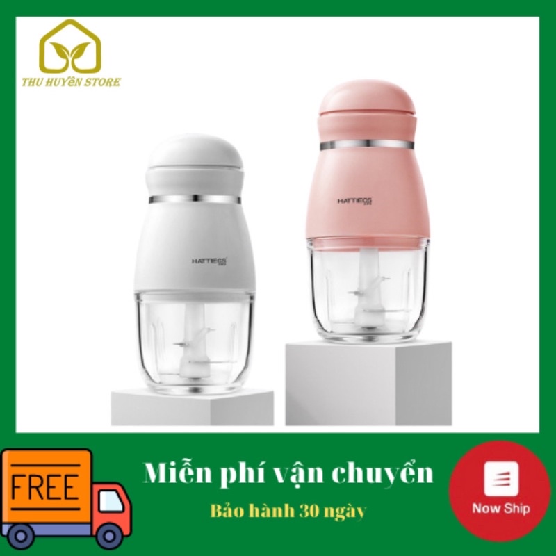 Máy Xay Đa Năng HATTIECS Cầm Tay 6 Lưỡi Dao , Cối Thủy Tinh , Xay Thịt , Xay Đồ Ăn Dặm Cho Bé