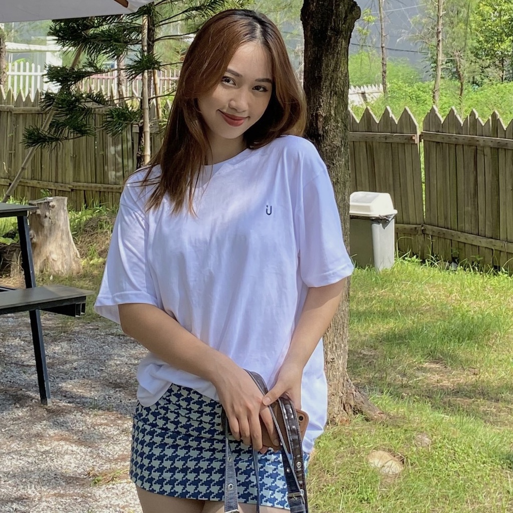 Áo phông phom rộng vừa kiểu dáng cơ bản nhiều màu thêu logo U chất liệu cotton mỏng nhẹ thoáng mát - Unleashedvn LOGO U