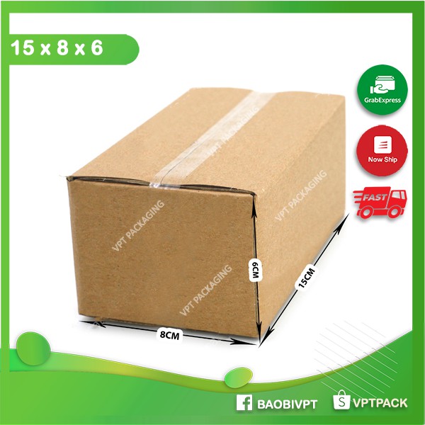 15x8x6 combo 20 hộp carton, thùng bìa giấy cod đóng hàng