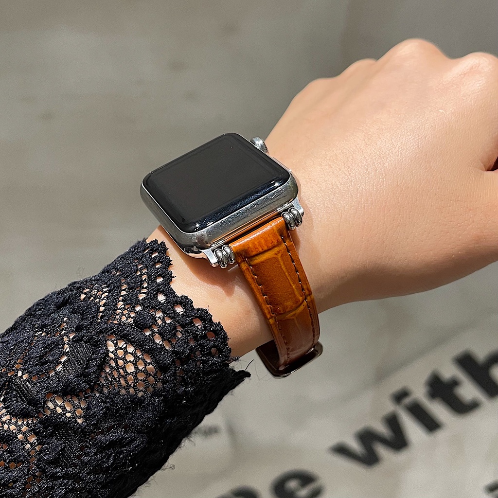 Dây Đeo Đồng Hồ Apple iwatch series 7 6 5 SE 4 3 2 41mm 45mm 38mm 40mm 42mm 44mm Họa Tiết Da Cá Sấu
