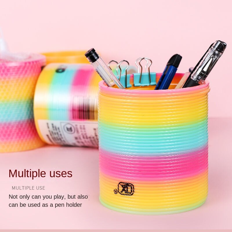 Đồ Chơi Lò Xo Bằng Nhựa Màu Cầu Vồng Sặc Sỡ Cho Bé