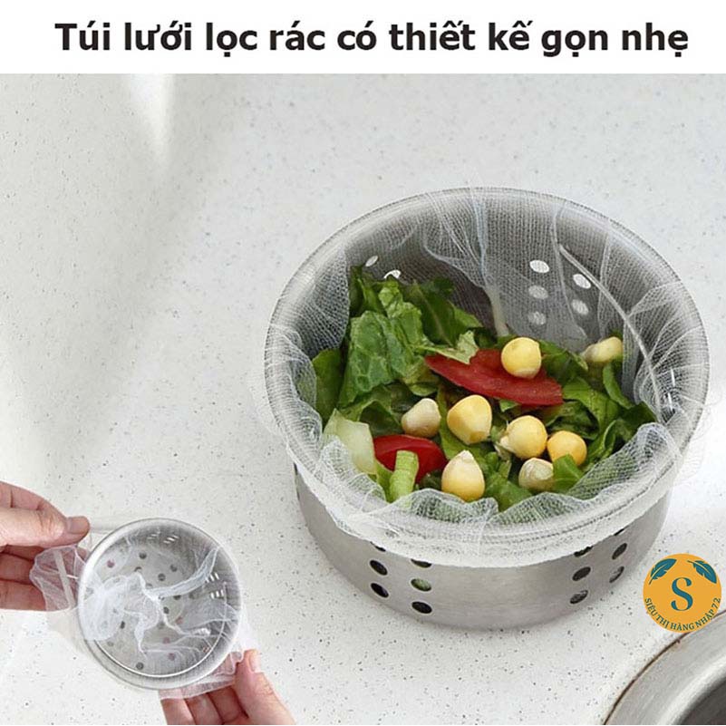 Gói 100 chiếc túi lọc rác bồn rửa chén [LỌC RÁC 100]