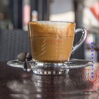 SALE GIÁ SỈ ĐẠI LÝ CHÍNH HÃNG Bộ 6 Tách ly cốc trà nóng + 6 Đĩa Thủy Tinh Thái lan Kenya Ocean 1641+1671cao cấp(245ml)