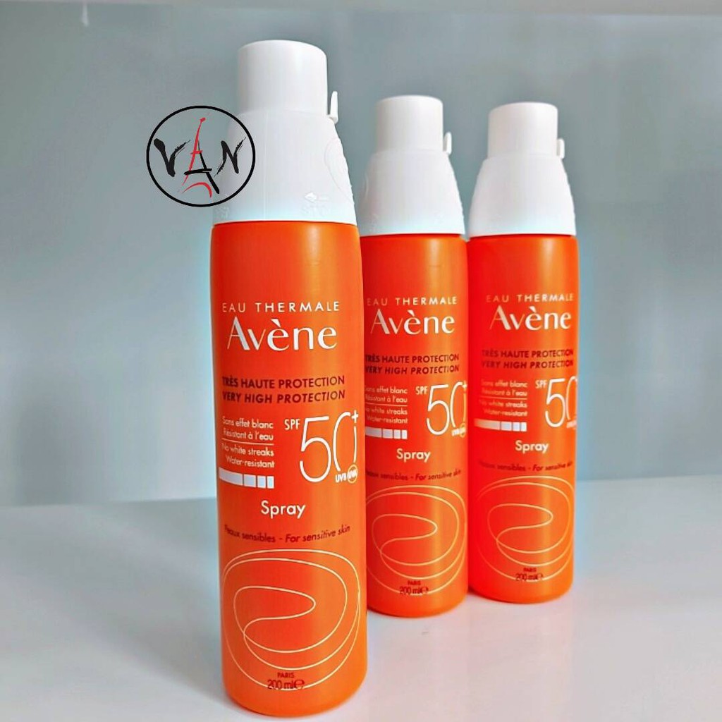 [ Avene ] Xịt chống nắng bảo vệ cho mặt và body avene very high protection spray spf50+ 200ml dành cho mọi loại da