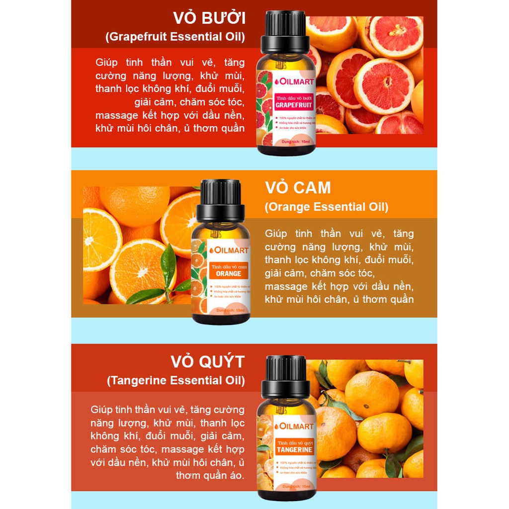 Tinh Dầu Thiên Nhiên Vỏ Quýt Oilmart Essential Oils Tangerine