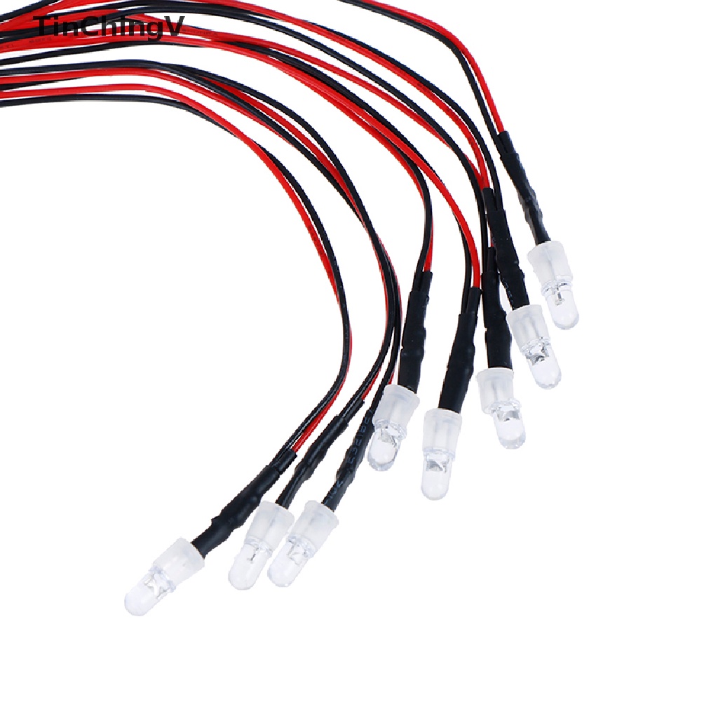 Bộ 8 Đèn LED 5mm Ánh Sáng Trắng Đỏ Cho Xe Hơi Điều Khiển Từ Xa