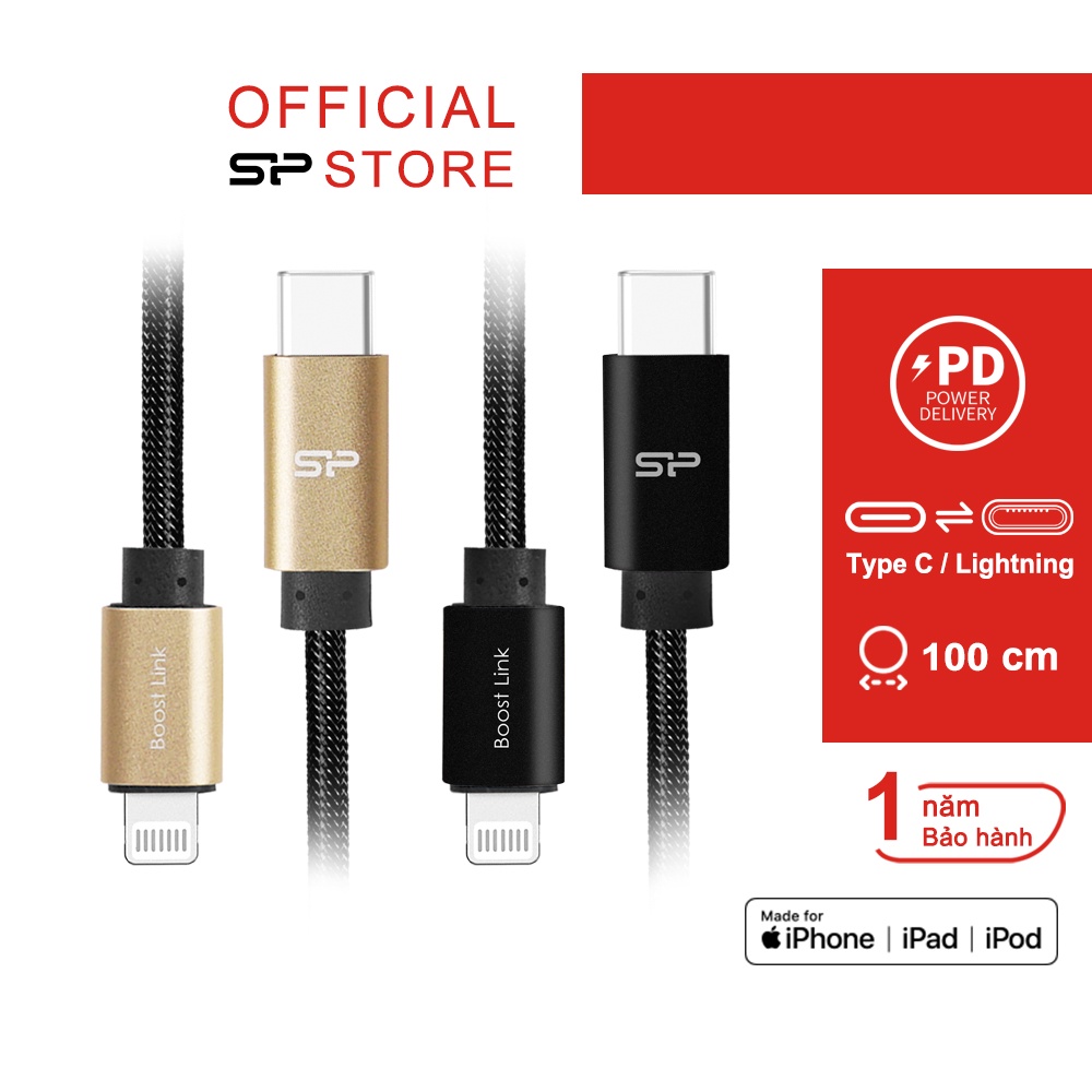 Dây sạc nhanh cáp type C to lightning Silicon Power Boost Link Nylon LK30CL - BH 1 năm