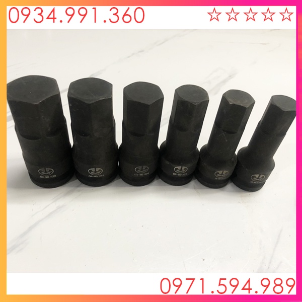 Đầu típ khẩu 1/2 6 cạnh ngoài lục giác . Nhật Bản, dài 78mm, chất liệu carbon CRMO Siêu Cứng, Siêu Bền