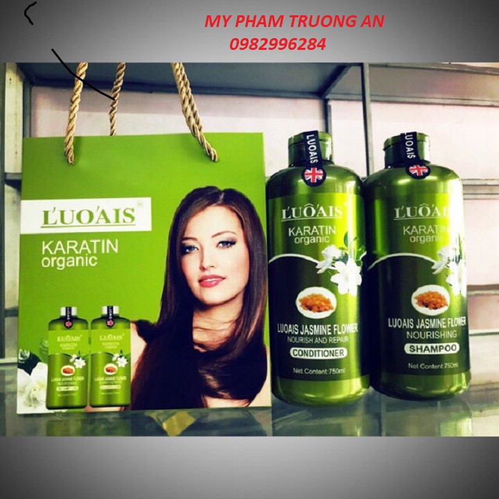 GỘI XẢ HOA NHÀI LUÔAIS KERATIN ORGANIC PHỤC HỒI CHUYÊN SÂU 750ML X 2