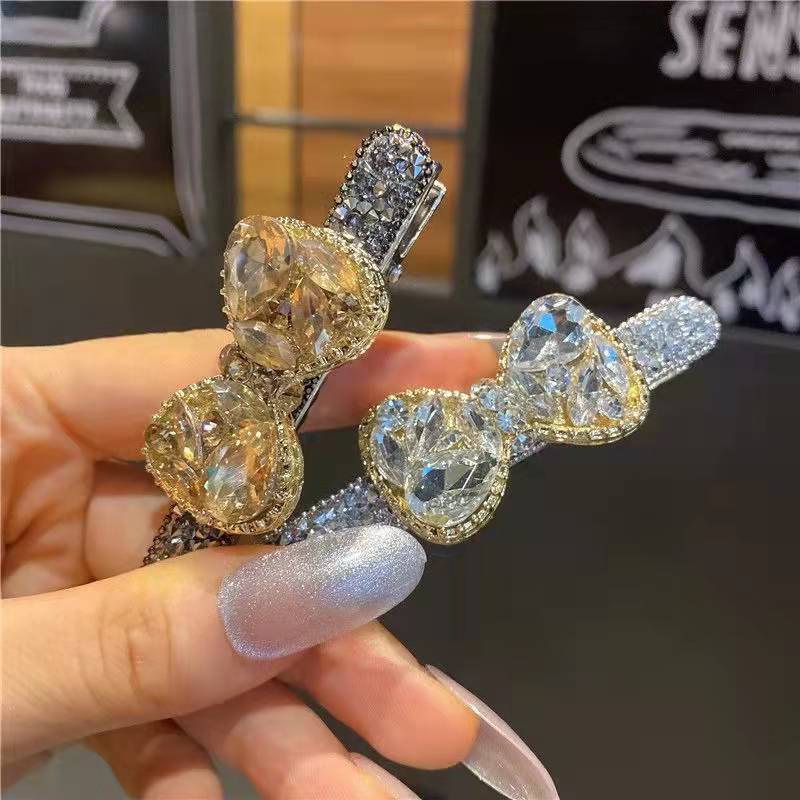 Kẹp Tóc Đính Đá Hình Nơ Thiết Kế Đơn Giản 2022 Dành Cho Nữ