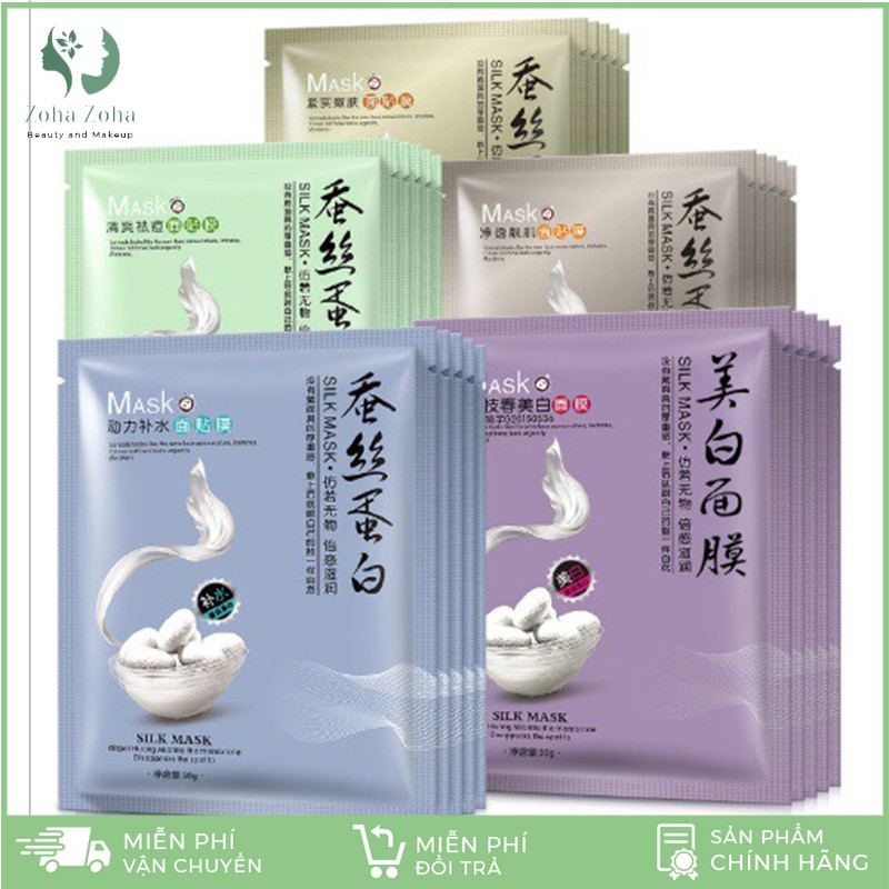 Mặt nạ dưỡng da mụn cấp ẩm thải độc tơ tằm ONE SPRING SILK MASK dưỡng trắng giảm thâm Zoha