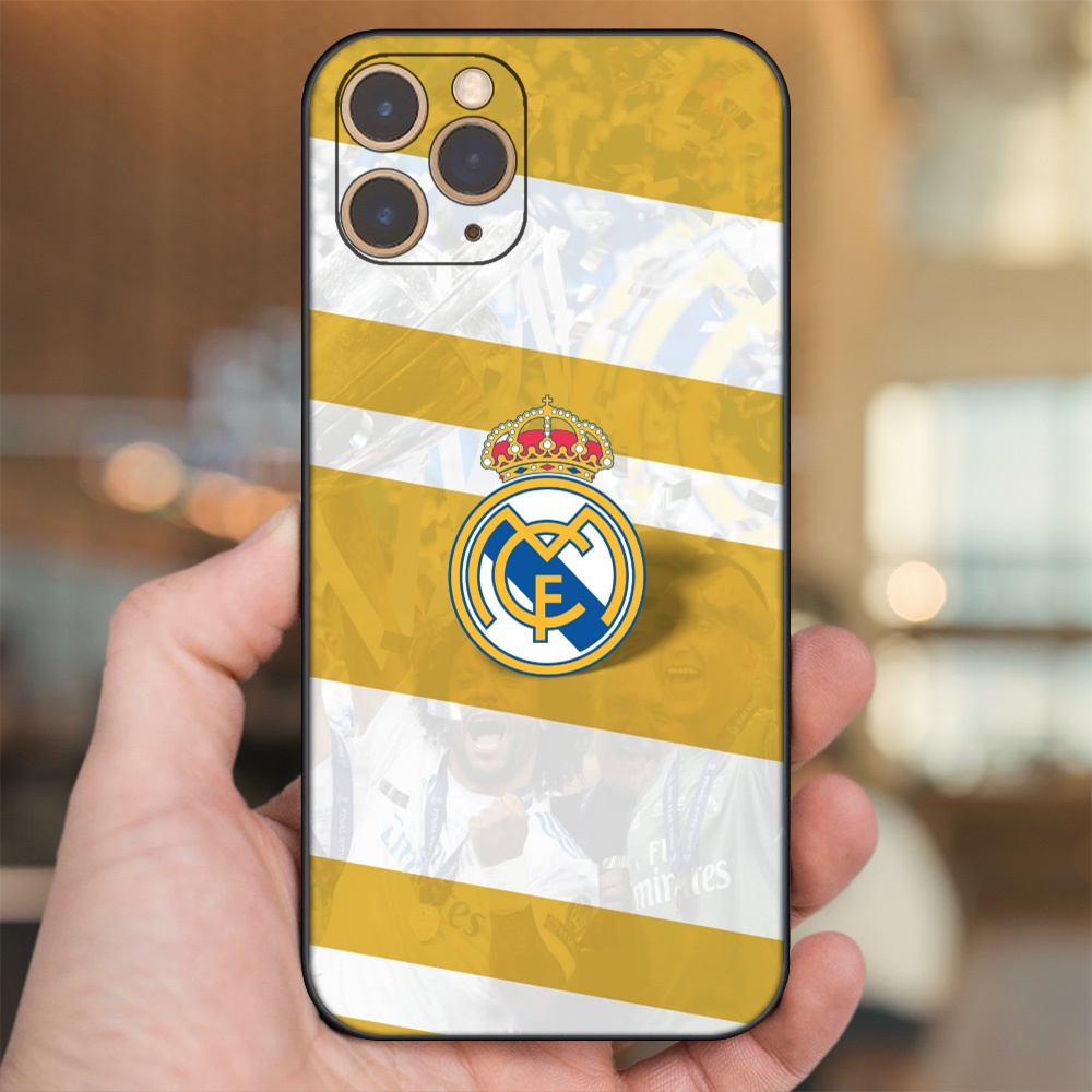 Ốp lưng iPhone 11 Pro dẻo đen cạnh vuông in hình Real Madrid