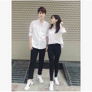 Áo sơ mi nam áo sơ mi nữ dài tay áo sơ mi trắng đen có size đại big size