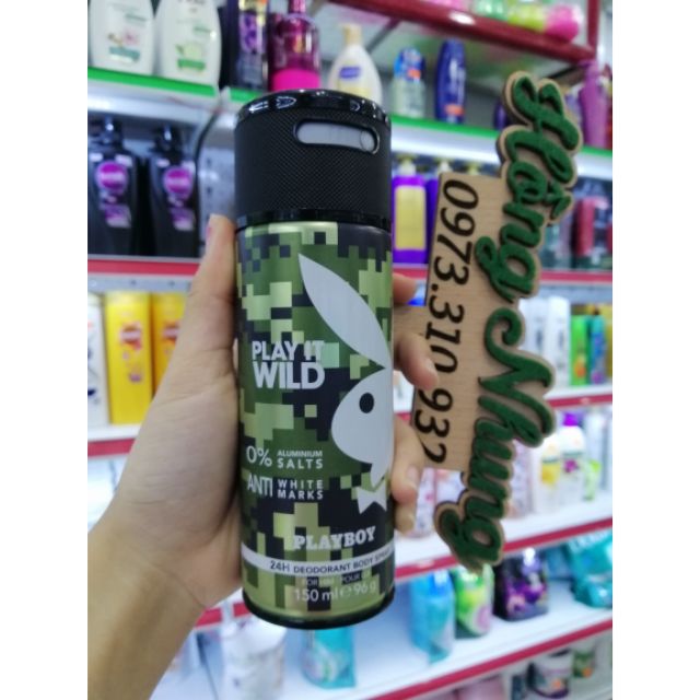 xịt khử mùi playboy xanh lá 150ml